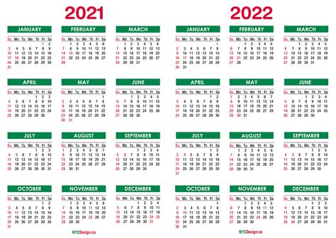 Check spelling or type a new query. 2021 - 2022 Two Year Calendar with Holidays, Printable ...