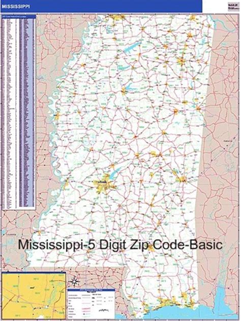 Mississippi Zip Code Map With Wooden Rails From