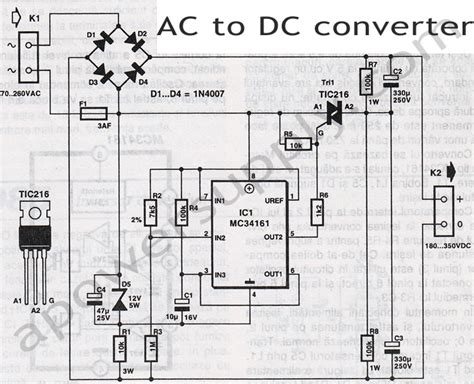 Ac To Dc Converter Circuit Diagram Without Transformer