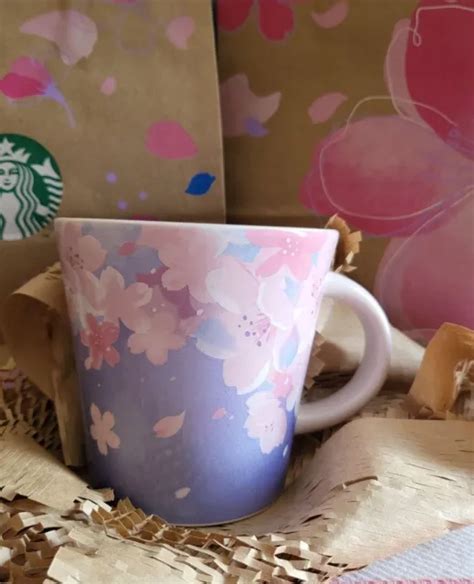 Starbucks Coffee Japan Sakura Series 2023 Color Changing Mug Cup Purple
