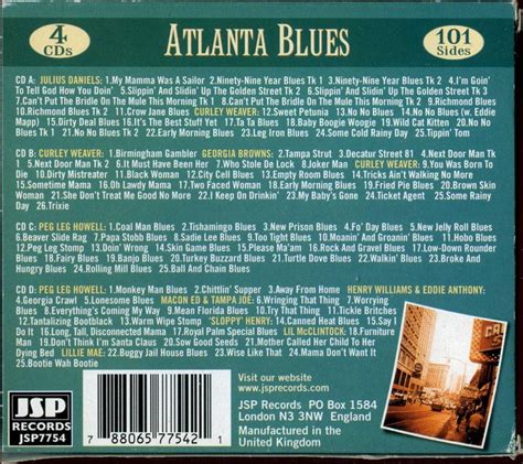 Va Atlanta Blues Big City Blues From The Heartland 2005 4cd Box