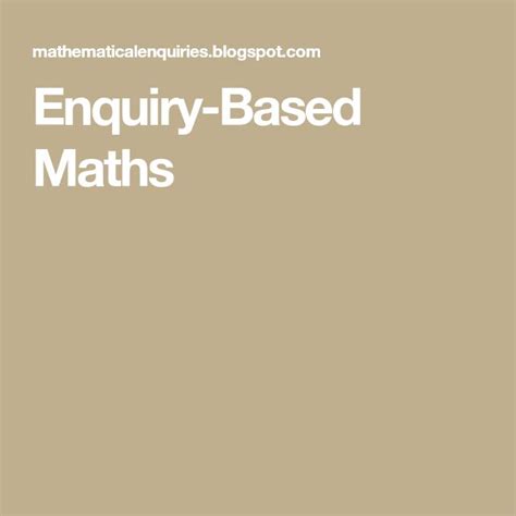 Enquiry Based Maths Math Textbook Math Equations