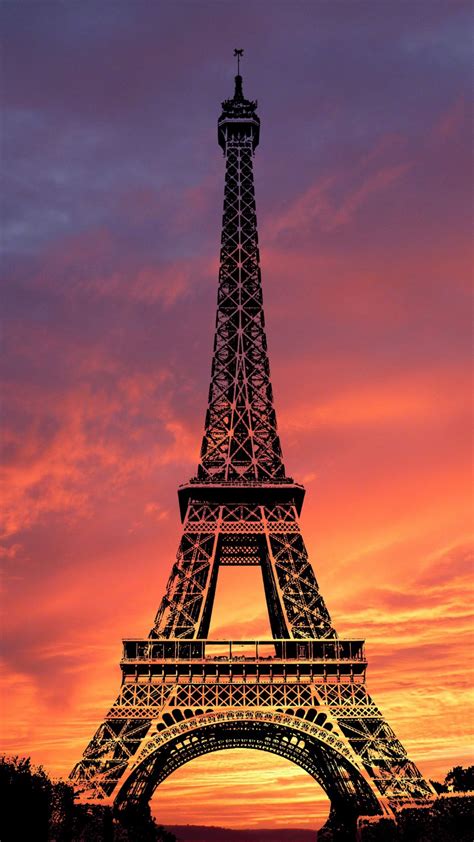 Eiffel Tower Wallpaper 4k Sunset Evening Sky Paris