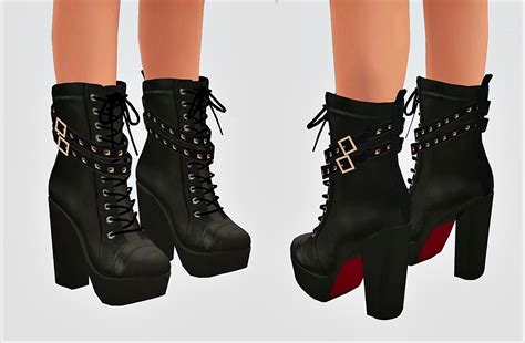 My Sims 4 Blog Chunky Studded Leather Boots For Females By Marigold