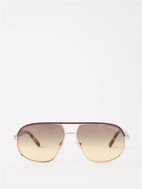 Rose Gold Maxwell Aviator Metal Sunglasses Tom Ford Matches Uk