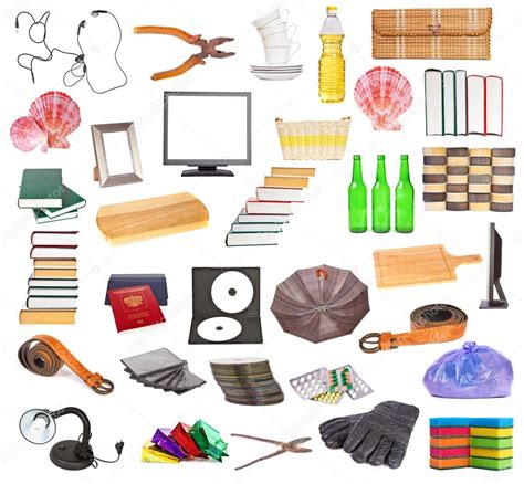 Set Of Different Household Objects On A White Background — Stock Photo
