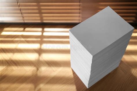 Stack Of Paper Sheets On Wooden Table Above View Stock Image Image