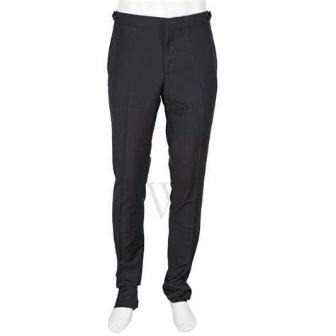 Burberry Slim Fit Wool Mohair Evening Trousers In Black World Of Watches