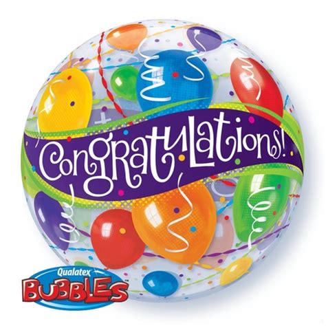 Bubble Balloon Congratulations Balloons 22in Pk1 Qualatex