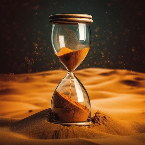 Premium Ai Image Hourglass On Sand Background Time Passing Concept