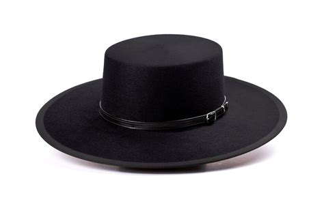 Bolero Hat The Tycoon Black Fur Felt Flat Crown Wide Brim Etsy