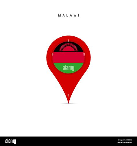 Marcador De Mapa De L Grima Con Bandera De Malawi Indicador Malawian Insertado En El Pin Del