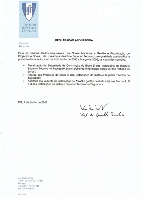 Modelo De Carta Abonatoria