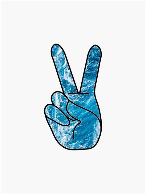 Ocean Peace Sign Sticker For Sale By Sophieworrall Redbubble