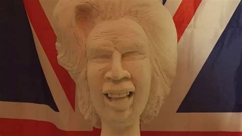 artist displays controversial margaret thatcher head statue in her home town mirror online