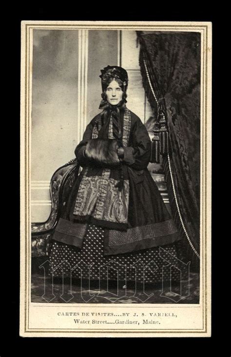 Civil War Era Fashion Cdv Gardiner Maine Woman In Bonnet And Amazing