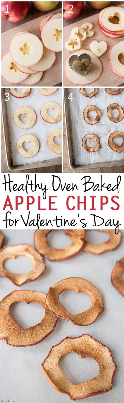 Healthy Oven Baked Apple Chips For Valentines Day Recipe Apple