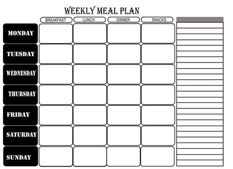 Editable Weekly Meal Planner Template Collection Free Printable