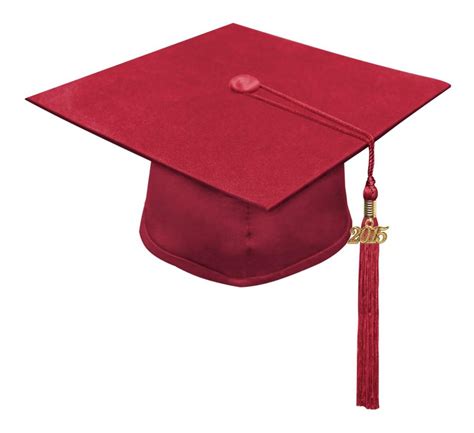 Matte Red High School Cap And Tassel Graduation Caps Graduation Attire