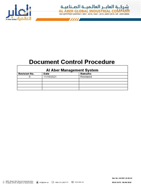 Document Control Procedure Ensuring Effective Management Of Quality