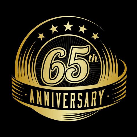 65 Years Anniversary Design Template 65th Anniversary Celebrating Logo