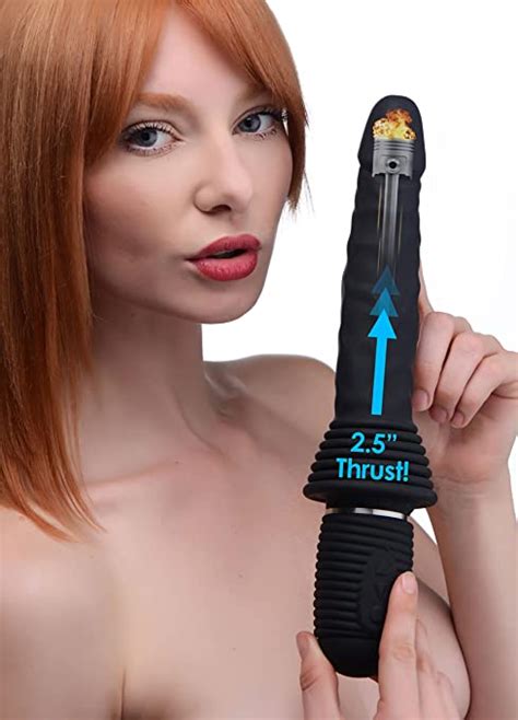 Master Series 10x Thrust Master Vibrating And Thrusting Dildo With Handle 7 Insertable 2 5