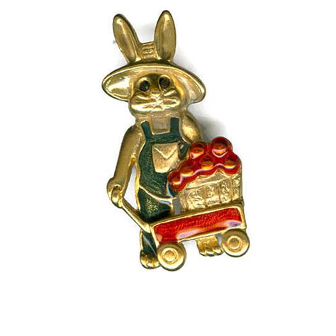 Buy Vintage Danecraft Bunny Garden Pin Brooch By