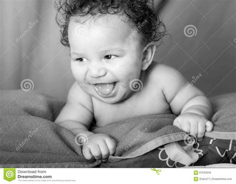 Laughing Baby Boy Stock Image Image Of Happy Newborn 67553245