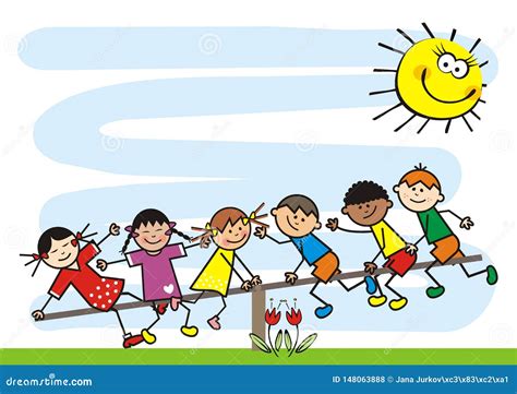 Children On Seesaw Clipart Children On Seesaw Vector Clipart