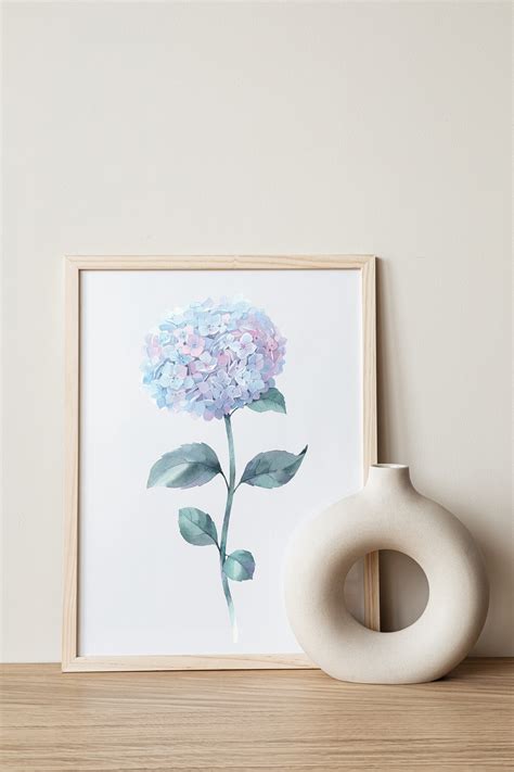 Hydrangea Art Print Watercolor Flower Painting Floral Etsy