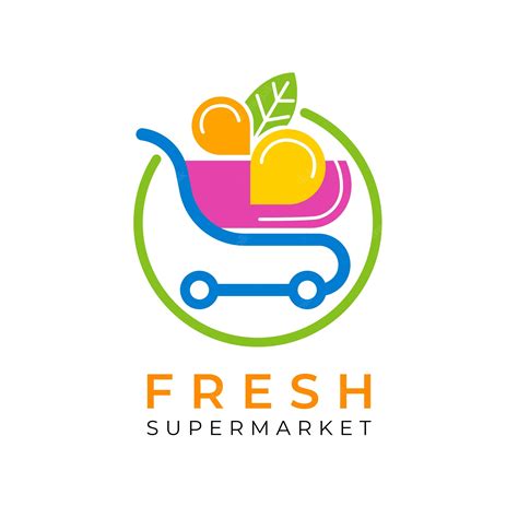 Premium Vector Supermarket Logo With Shopping Cart
