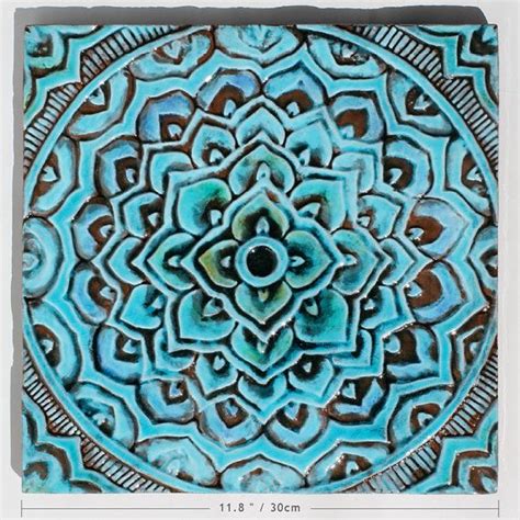 Mandala Art Ceramic Tile Spiritual T Yoga Art Mandala Etsy