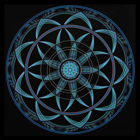 Sacred Geometry Mandala Art Flower Of Life Meditation Map