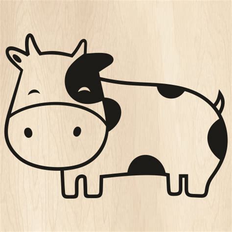 Cow Svg Black And White Cow Png Cute Cow Vector File Png Svg