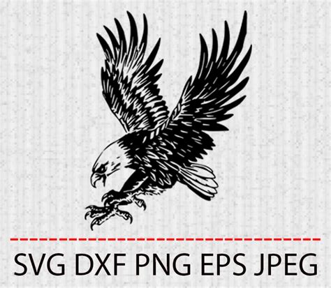 Svg Eagle Clipart Tattoo Vector Layered Cut File Silhouette Etsy
