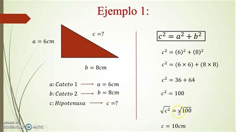 El Teorema De Pitágoras 2 Ejemplos Y 2 Ejercicios Youtube
