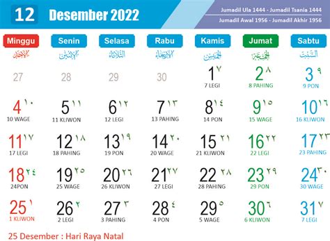 Template Desain Master Kalender Cdr Lengkap Jawa Hijriyah Dan