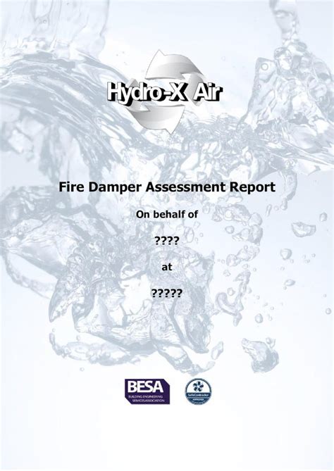Pdf Fire Damper Assessment Report Hydro X€ · Fire Dampers Play A