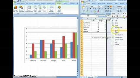 Value and percentage in same column chart: Insert Chart into WORD document - YouTube