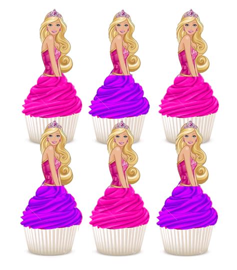 14x Edible Barbie Princess Half Body Wafer Card Cupcake Cake Toppers Uncut Ebay