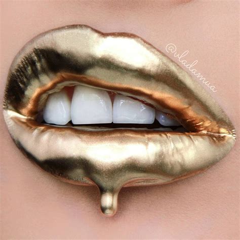 Lips Meltingly Hot Golden Lips Drip By Vladamua La Artistic Makeup Artist Hair Stylist