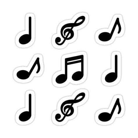 Black Music Notes Sticker By Okihanashop In 2021 Notes Sticker Music