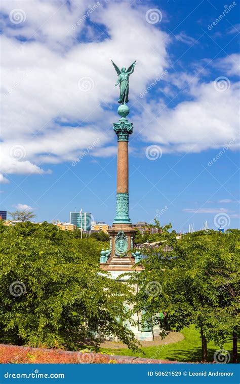 View Of Statue Of Angel Of Peace In Copenhagen Stock Image Image Of