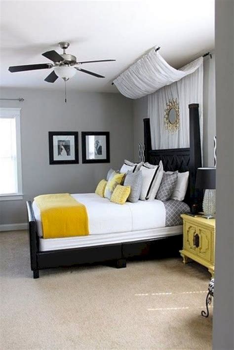 Grey is truly a great colour scheme that works well in a bedroom, be inspired by the thousands of grey bedroom decorating ideas on houzz. 45+ Cozy Grey Yellow Bedrooms Decorating Ideas