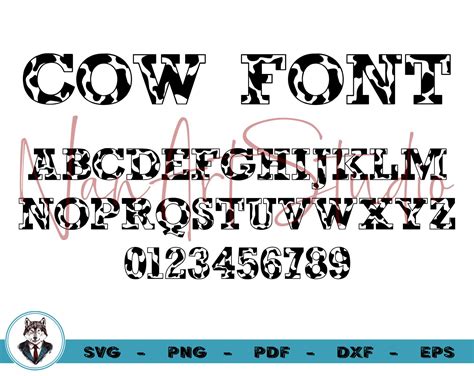 Cow Print Font Svg Cow Pattern Half Print Font Letters Etsy Ireland