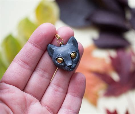 Black Cat Necklace Whimsycalling
