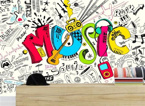 ADESIVO DECORAÇÃO MUSICA MUSICAL BATERIA VIOLÃO MUSIC no ...