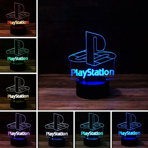 3d Playstation Desk Light 7 Color Led Lamp Base With Usb Or Battery