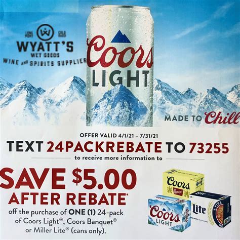 Coors Light 5 Dollar Rebate