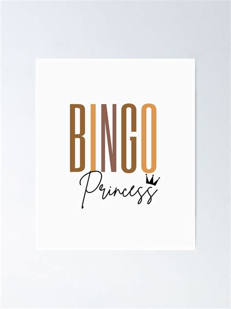 Bingo Princess Nude Tones I Love Bingo Girl Playing Bingo Poster
